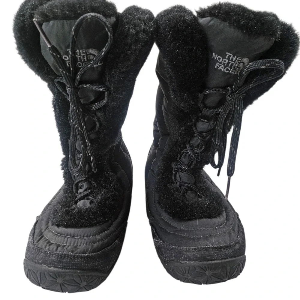 The North Face Black Faux Fur Winter Snow Boots IcePick Women's 7.5 Gorpcore